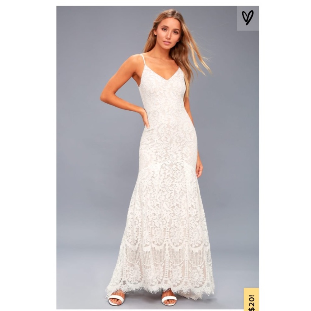 White lace maxi dress Lulu’s